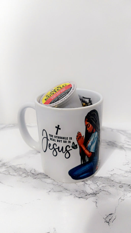 The struggle is real But so is Jesus Mug