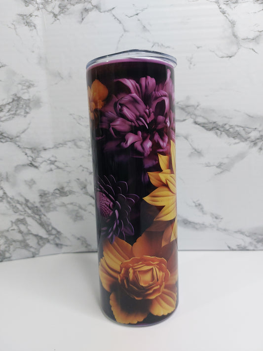 3D Purple & Yellow Flower